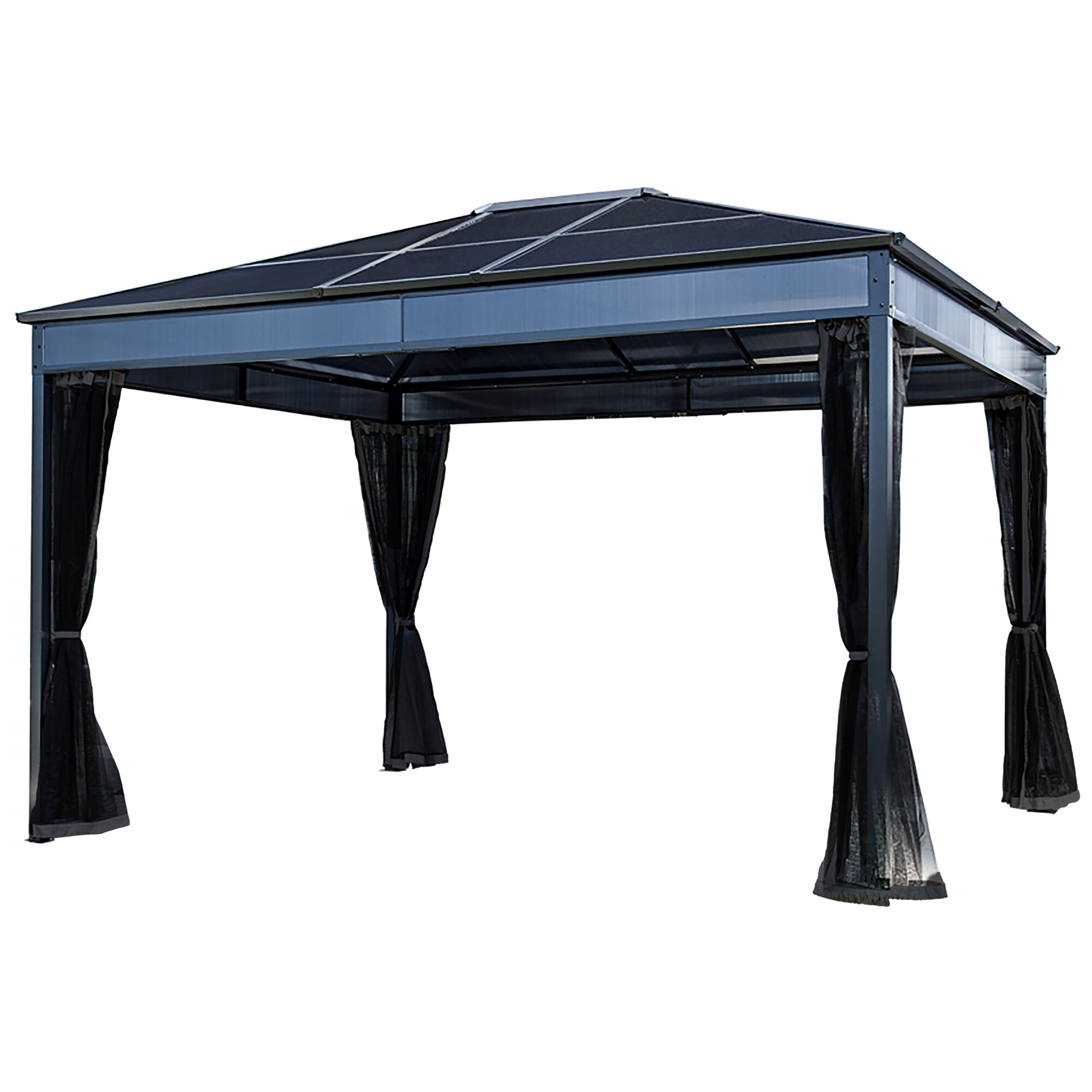 ShelterLogic Diani, Sojag Diani 10ft. x 12ft. Gazebo, Color Black, Shape Rectangle, Frame Material Steel, Model# 312-9167979